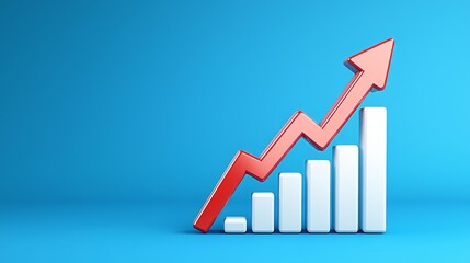 Upward Trending Bar Graph Showing Business Growth and Success