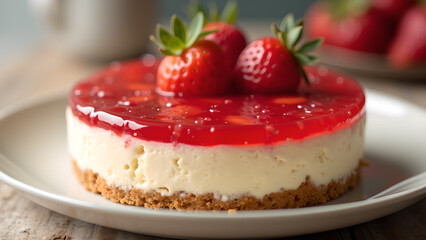 Strawberry Cheesecake Delight with Gelatin Glaze