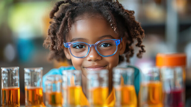 Hands-on chemistry activities for school students, young learners measuring chemical solutions and testing acid-base reactions