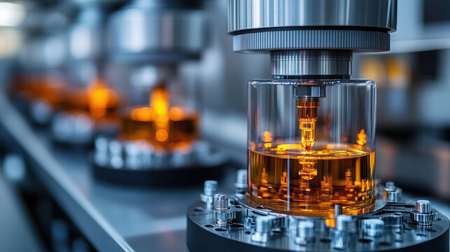 High-tech analytical chemistry instruments, mass spectrometers and Raman spectroscopy systems used for advanced chemical diagnostics