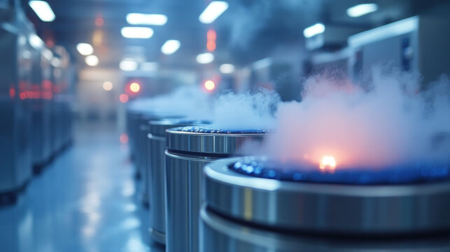 Liquid nitrogen cryogenic storage system, chemistry lab freezers preserving biological and chemical samples for advanced research