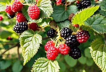 blackberries and raspberries