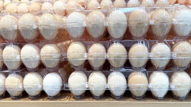 choosing eggs at the grocery store