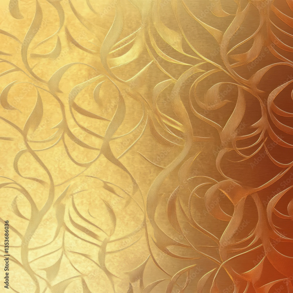 Poster unique golden and orange abstract design with flowing patterns for creative backgrounds and textures