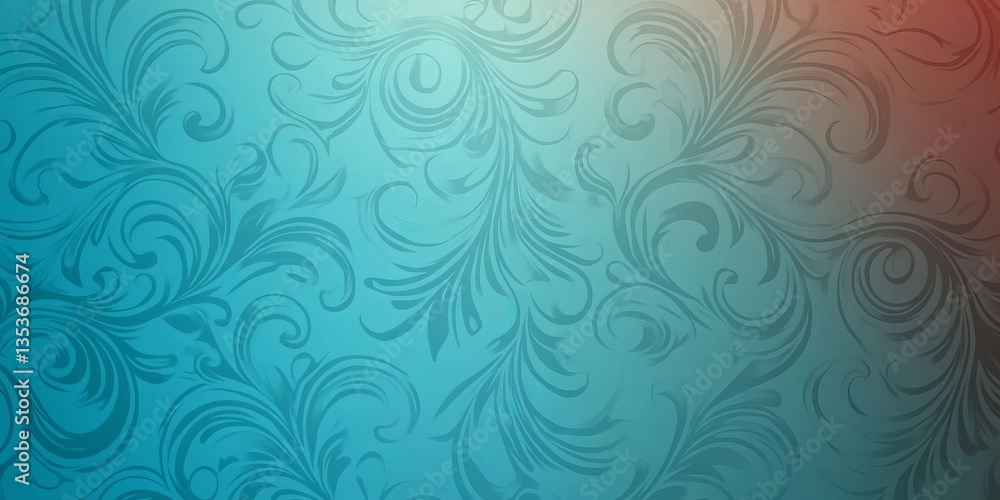 Poster intricate swirls and patterns in a vibrant abstract background with a soothing gradient of blue and 