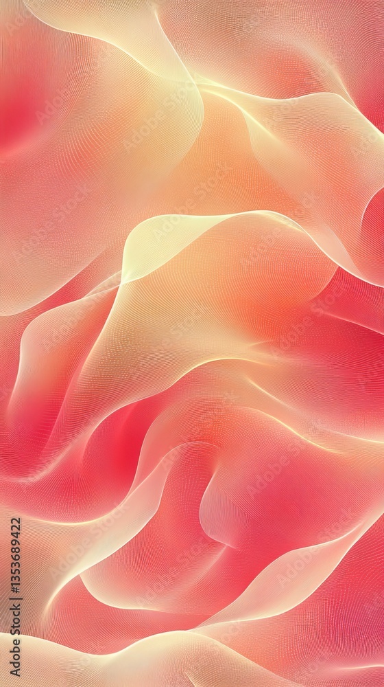 Poster soft waves of pastel colors create an abstract background with gentle gradients and fluid movement
