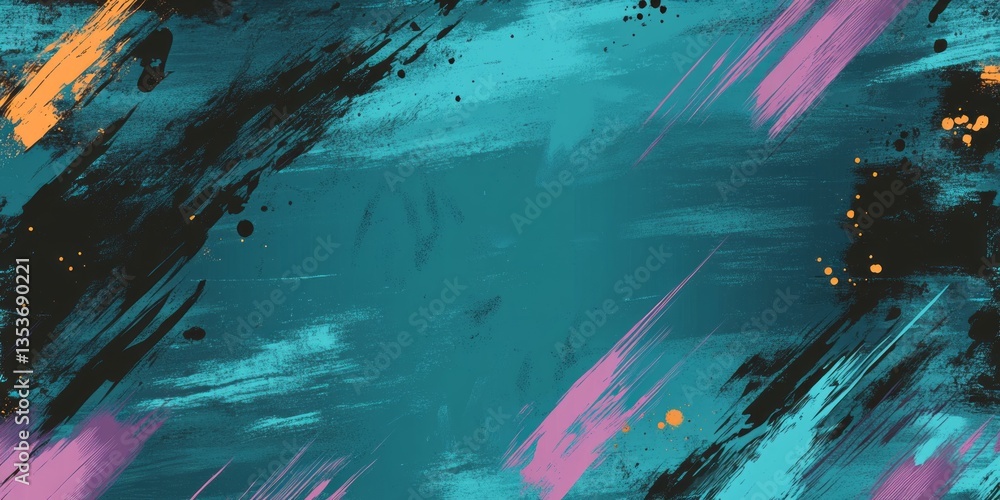 Poster vibrant abstract background with bold brush strokes and splashes of color in dynamic arrangements