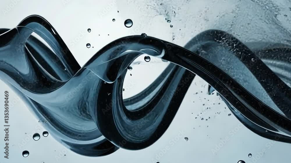 Poster fluid dynamics in abstract water imagery showcase bubbles, ripples, and motion, creating tranquil ex