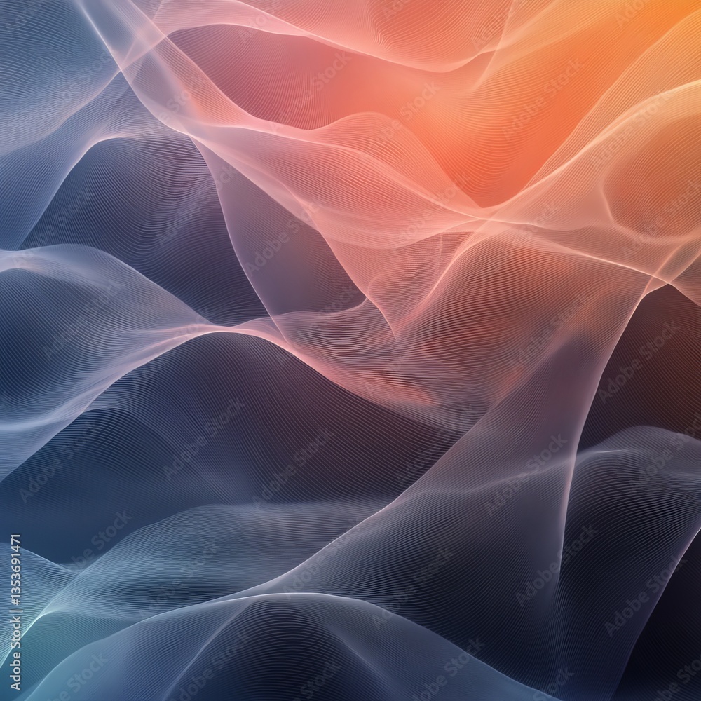 Poster abstract waves of color gently flow across a textured background evoking a sense of calm and serenit