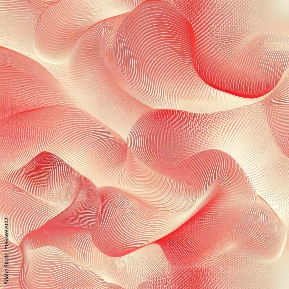 Poster colorful abstraction featuring dynamic swirls and textures in a vibrant red and white composition