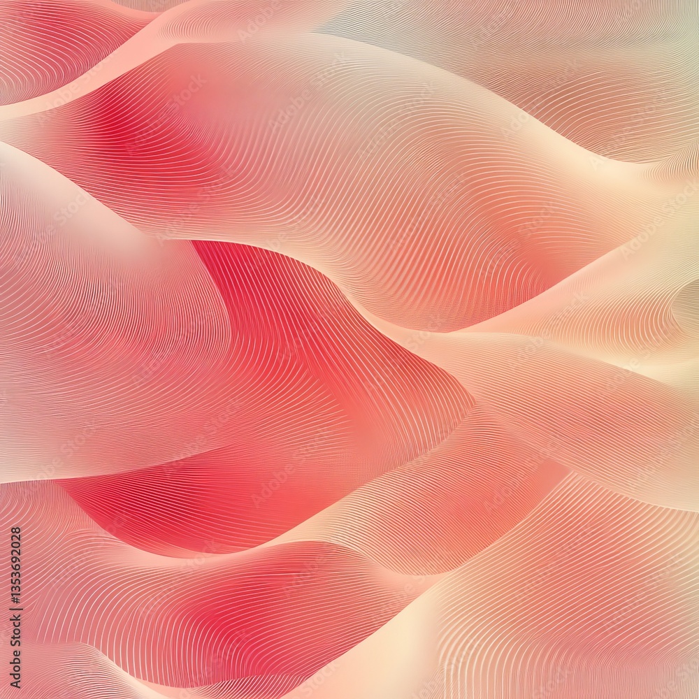 Poster fluid abstraction with gentle waves and pastel colors creating a tranquil artistic background for va
