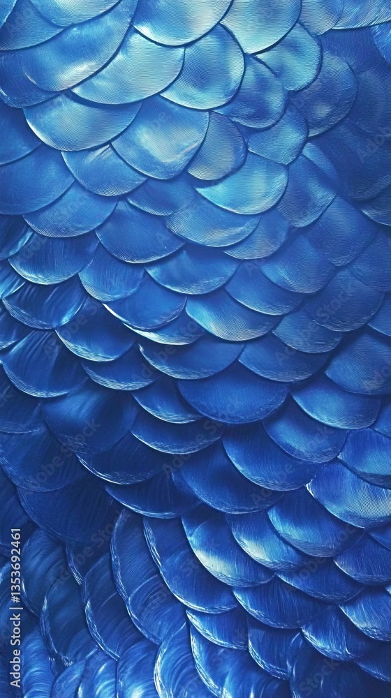 Aufkleber textured blue scales create an abstract pattern reminiscent of underwater life and shimmering ocean 