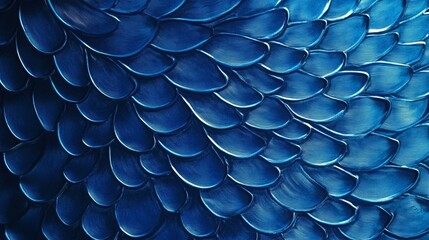 Obraz premium Abstract textured background featuring intricate blue scales with varying shades and highlights that evoke a sense of depth and movement