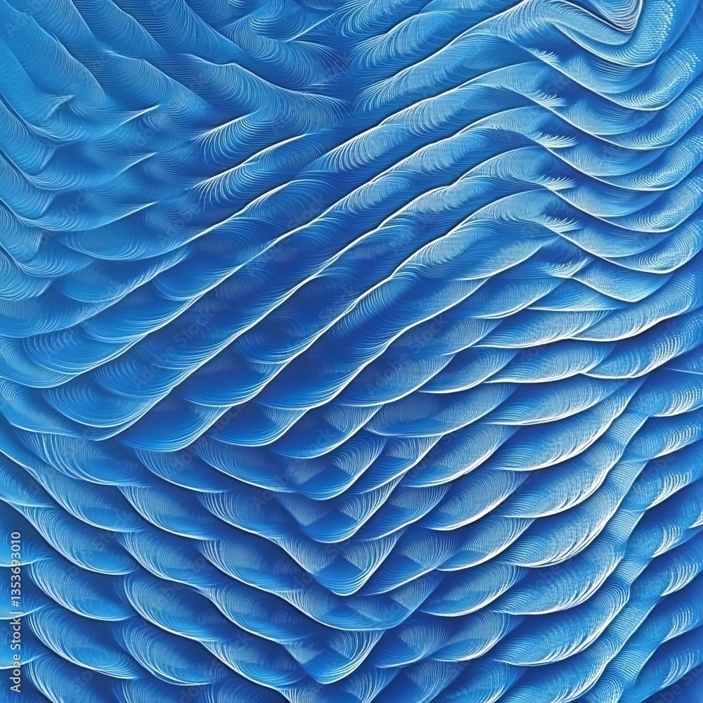 Poster abstract blue wave patterns create a visually striking background with a sense of movement and fluid