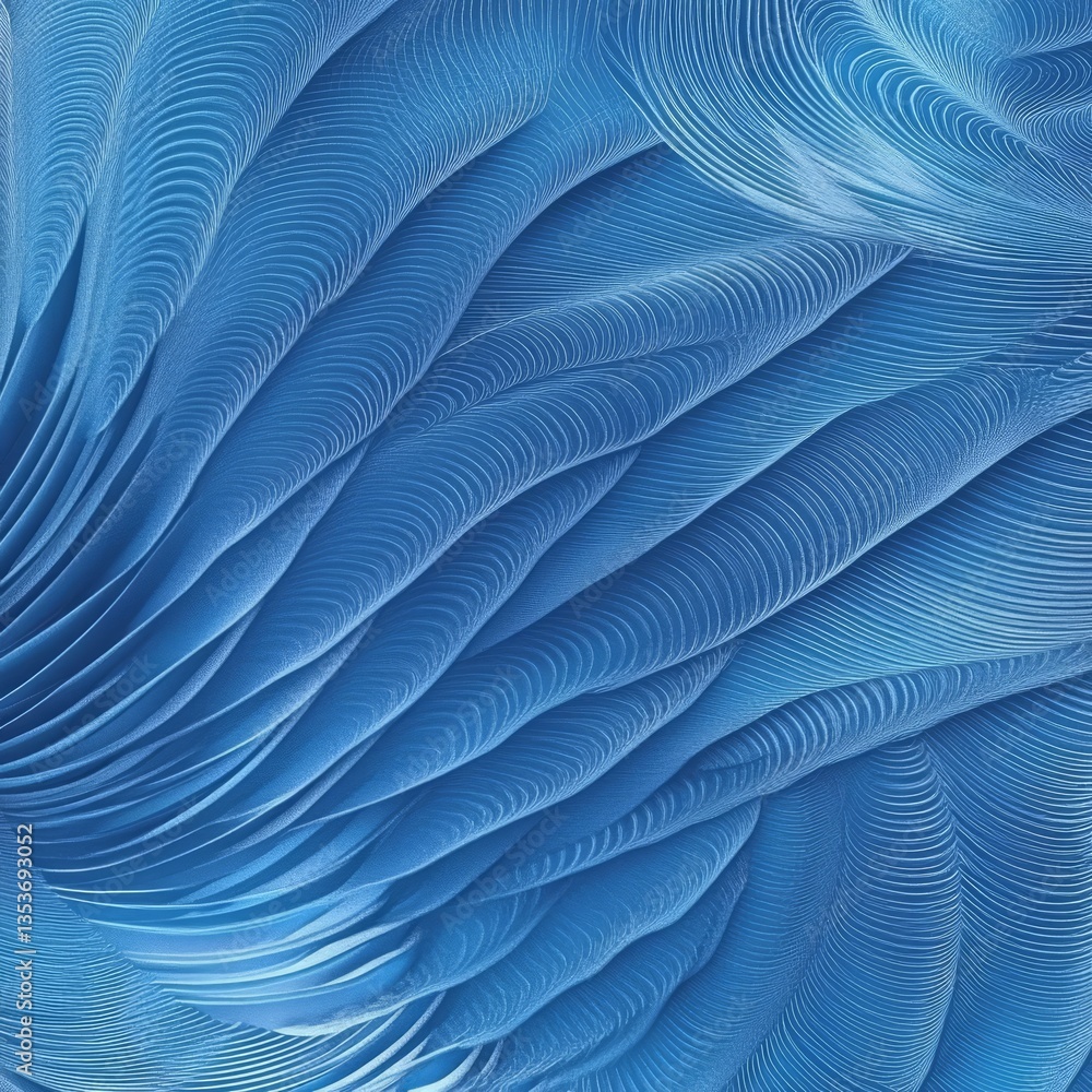 Poster abstract blue background with flowing wave patterns and intricate textures creating a calm and seren