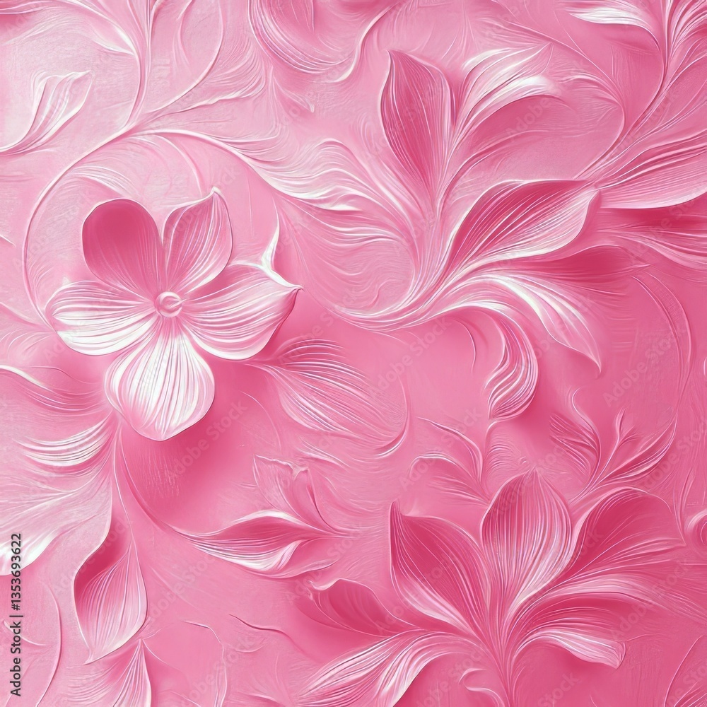Aufkleber pink floral abstraction showcasing intricate patterns and textures in a vibrant background