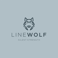 Minimalist Wolf Line Art Logo – A sleek wolf in line art, symbolizing strength and loyalty.