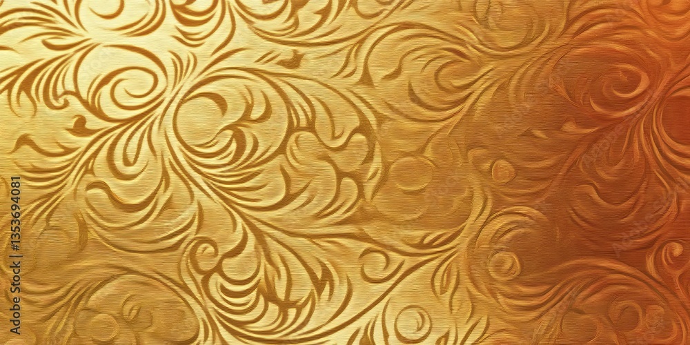 Poster rich golden abstract design with intricate swirling patterns creating a lavish and elegant backgroun