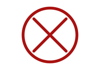 Fototapeta premium Icono rojo de círculo con aspa de no o rechazo
