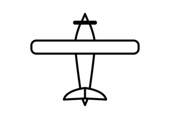 Icono negro de avioneta en fondo blanco