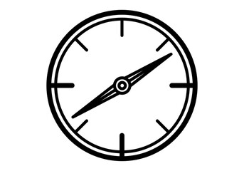 Icono negro de brújula en fondo blanco