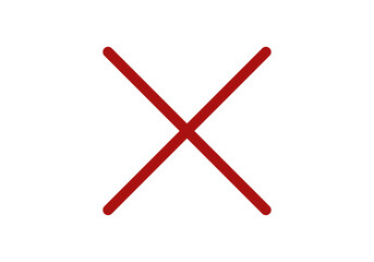 Icono de aspa o equis de denegación rojo