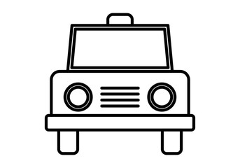 Icono negro de coche de policía o taxi