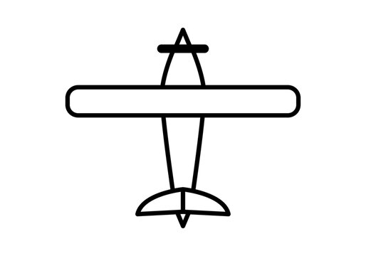 Icono negro de avioneta en fondo blanco