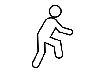 Icono negro de persona subiendo o escalando