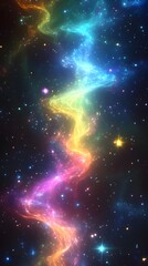Obraz premium Cosmic Rainbow Nebula Swirling Through Space
