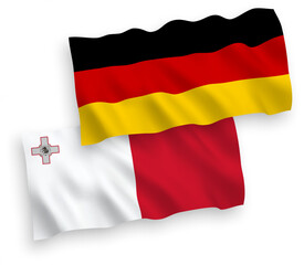 Flags of Malta and Germany on a white background