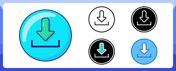 Download Multi Style Icon Media and Attachment Vector