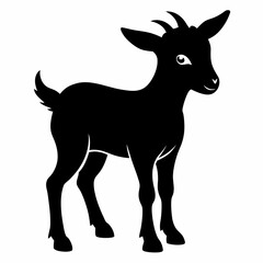 silhouette of a baby goat