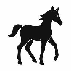 Baby horse silhouette vector