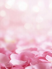 Fototapeta premium Delicate pink flower petals create a soft, romantic backdrop with gentle light and dreamy focus