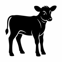 silhouette of a calf