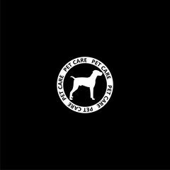 Dog pet care icon isolated on dark background