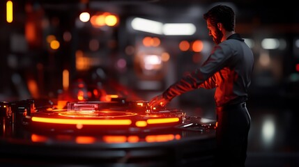 Futuristic DJ Performance: A Cyberpunk Night