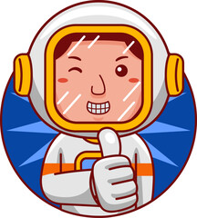 Astronaut Cartoon Character Logo 01