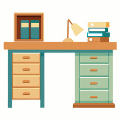 comfortable study desk with storage drawers