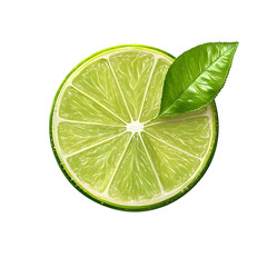 Lime slice isolated on white background