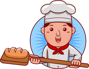 Baker Cartoon Character Logo 06