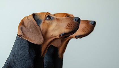 Focused Canines Gaze Towards Future.