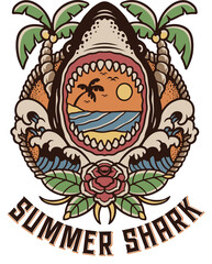 Summer Holiday Tropical Sunset With Palm Trees