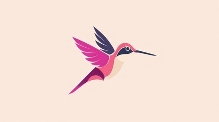 Obraz premium A simple, minimalistic hummingbird icon in a clean design.