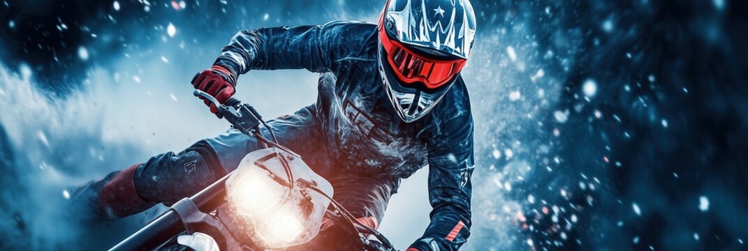 High energy extreme sports expo features thrilling motorcycle action in winter conditions