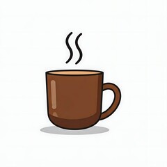  A cute and simple icon of a coffee cup with steam rising, perfect for Cafe related content.