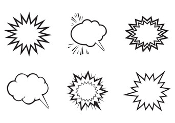 set of comic clouds icon