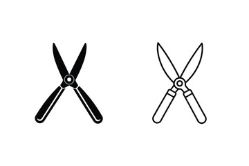 Scissors Icon Set, Shears Tools, Cutting Instruments Vector