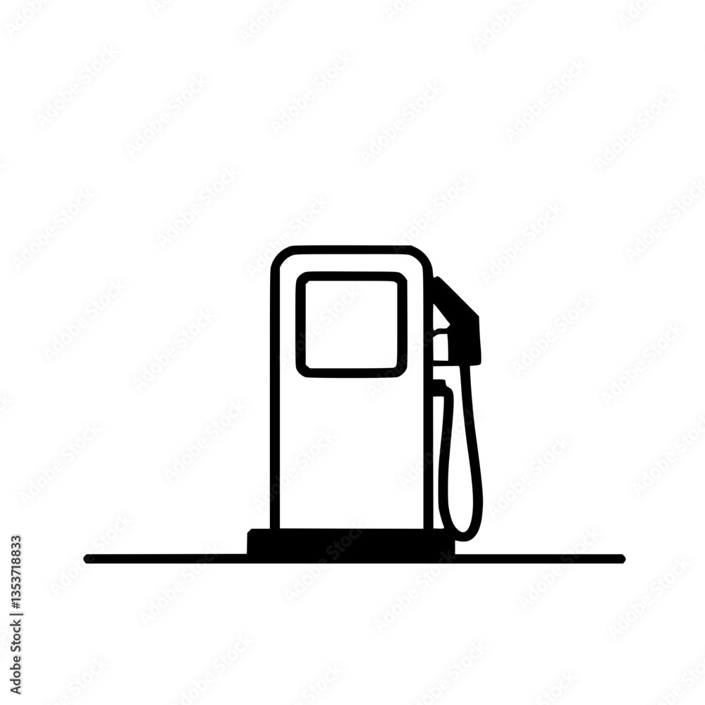 Poster fuel station icon: simple bold and design representing a refueling point ideal for navigation transp